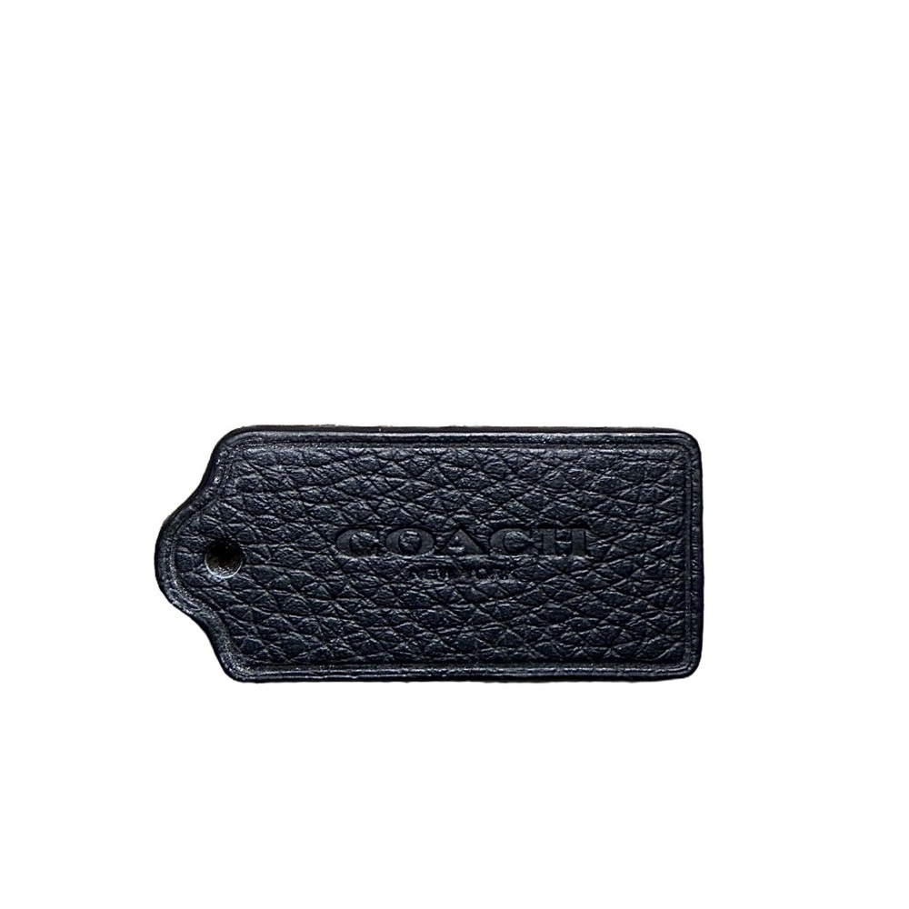 Coach Black Leather Tab Key Chain